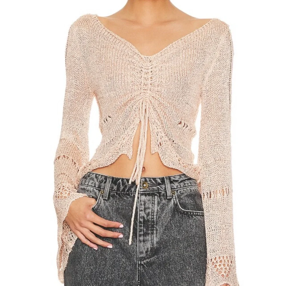Free People Zinnia Top in Pink Sand Combo